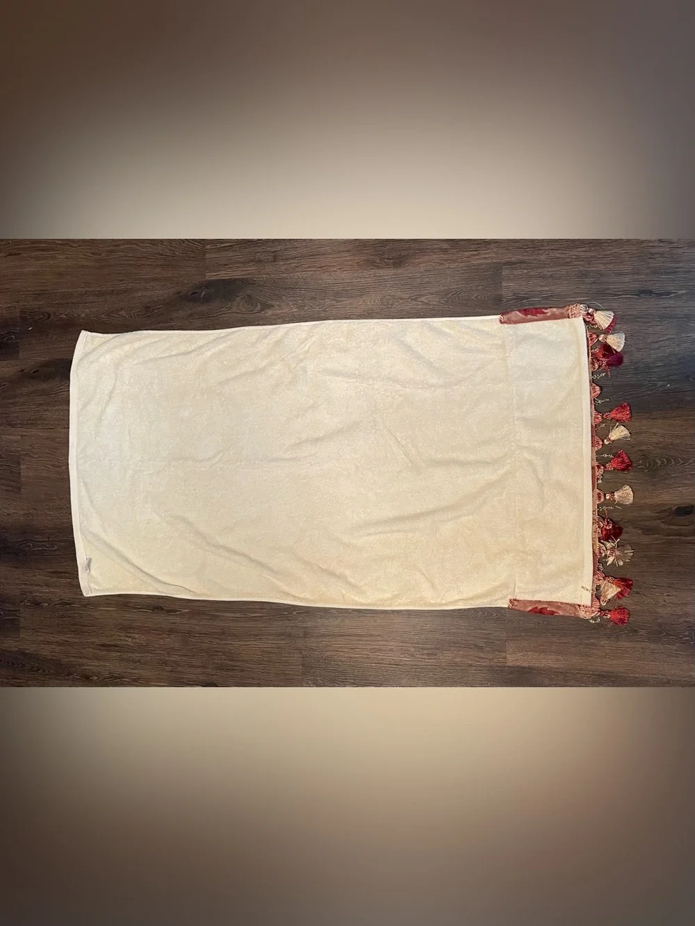 1 Vintage Croscill Towel Full Length Tassels Jewels 49”x27”
